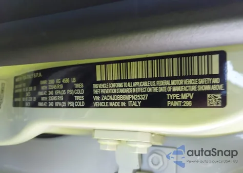 2021 Jeep Renegade 80Th Anniversary 4X4 from USA, damaged, VIN ZACNJDBB6MPN25327